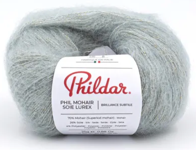 Pelote de fil à tricoter Mohair soie lurex écru - Phildar