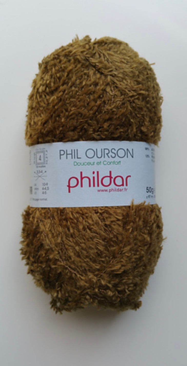 Phil ourson, lot de 5 pelotes couleur bronze