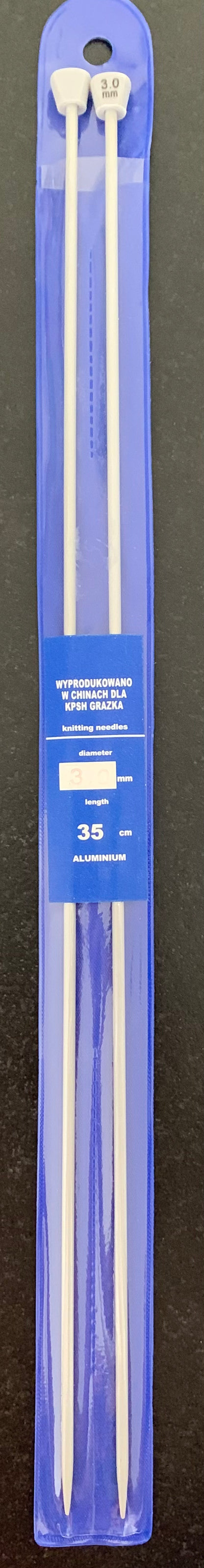 Gerade Aluminiumnadeln 35 cm - Nr. 3