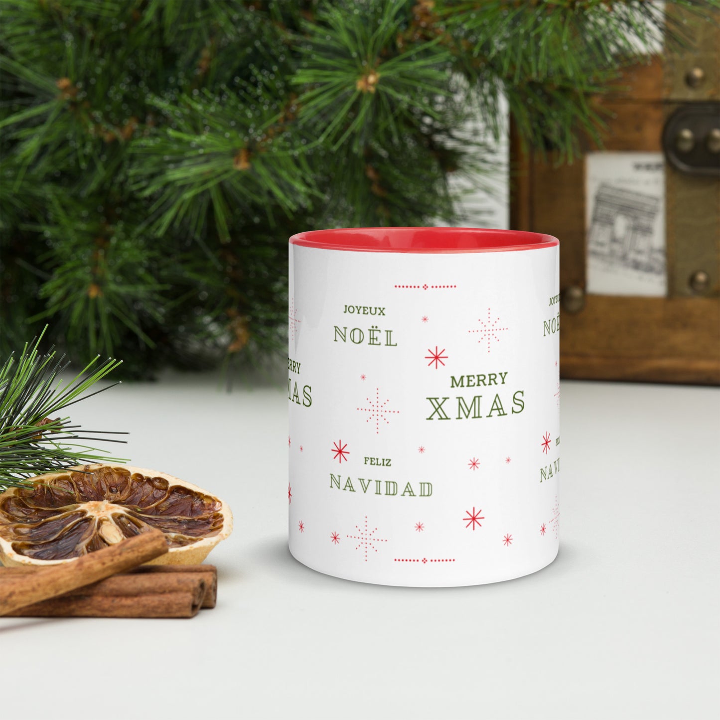 Mug à Intérieur Coloré : "Chaleur de Noël"