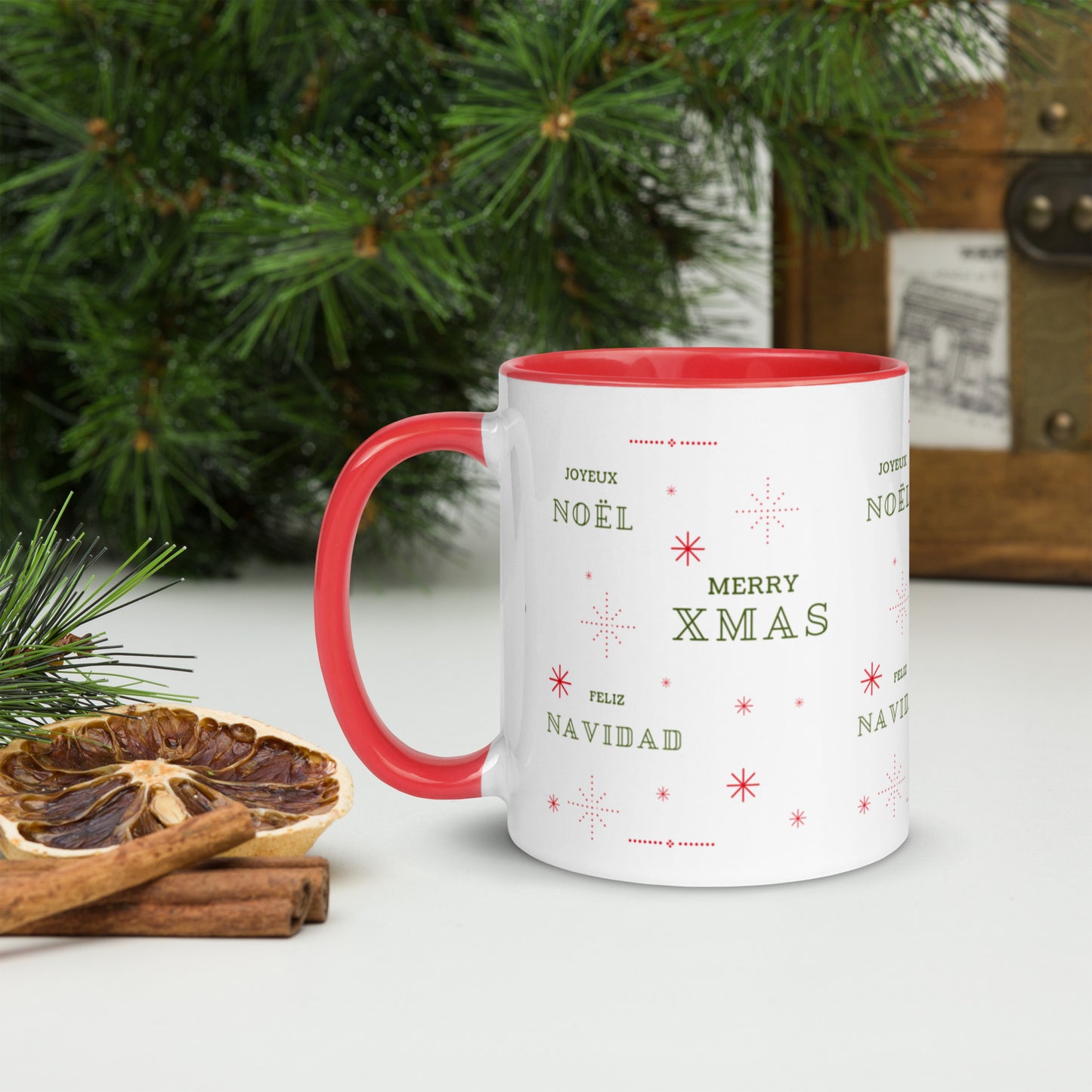 Mug à Intérieur Coloré : "Chaleur de Noël"