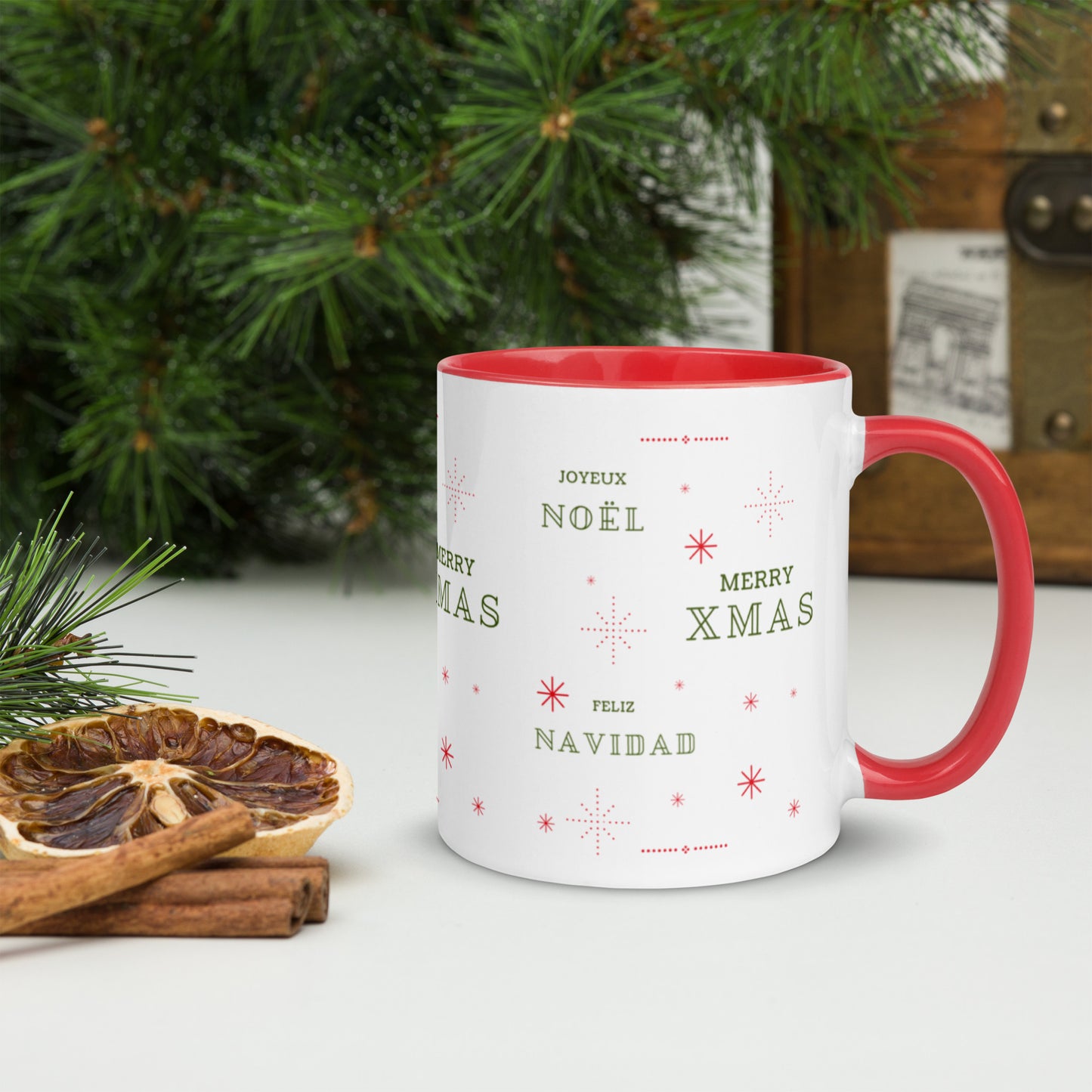 Mug à Intérieur Coloré : "Chaleur de Noël"